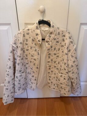 Kensie Cream Quilted Floral Jacket
